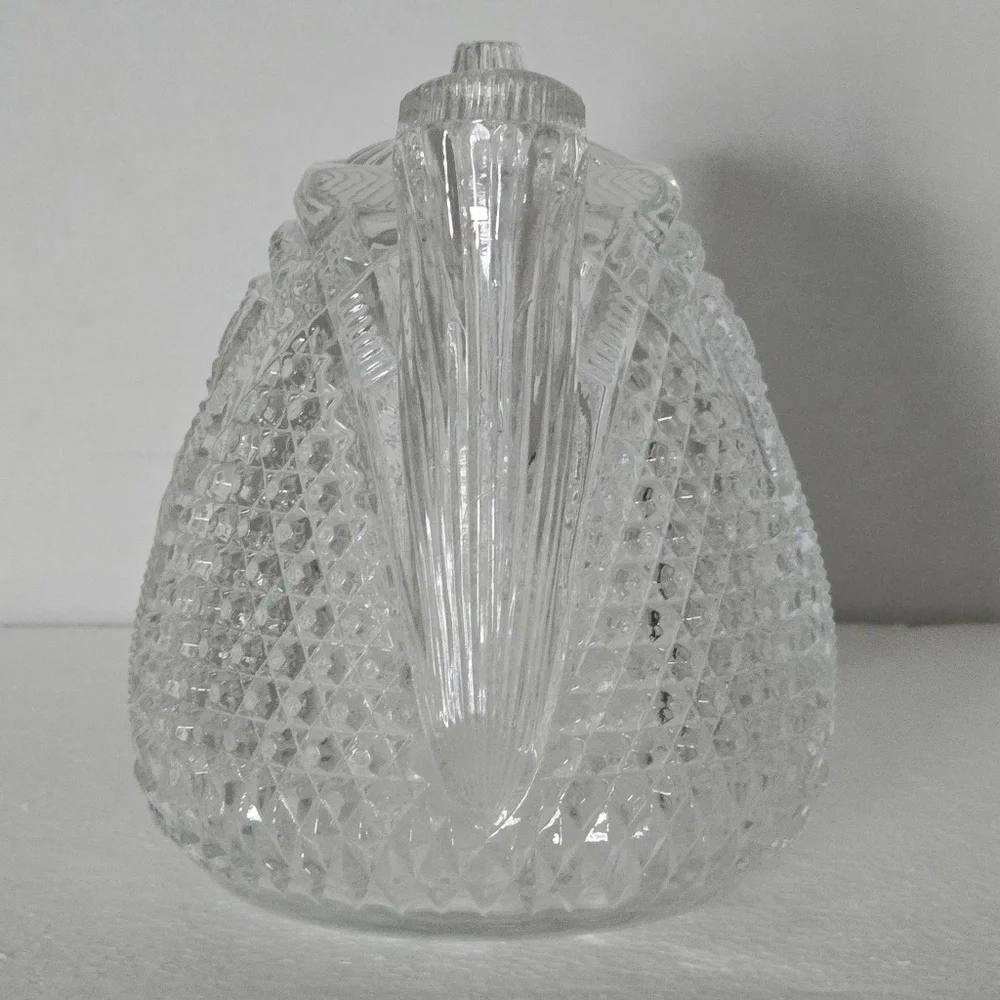 Vintage Early American Pressed Cut Clear Glass Rum Jug